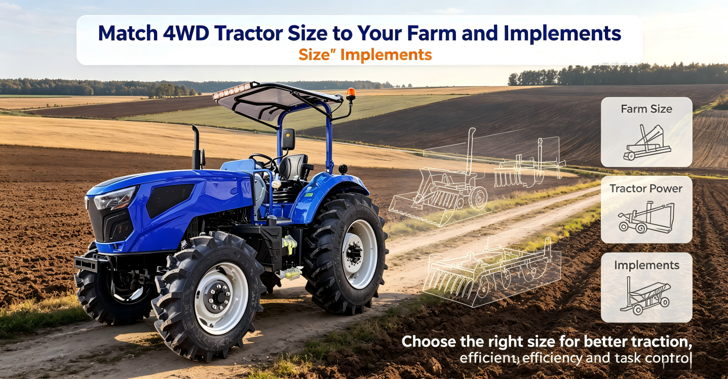 اندازه تراکتور 4WD را با مزرعه و وسایل خود مطابقت دهید