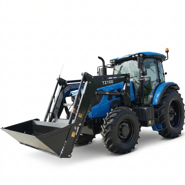 تراکتور مزرعه ای سنگین 4WD آبی 120 اسب بخاری با لودر جلویی