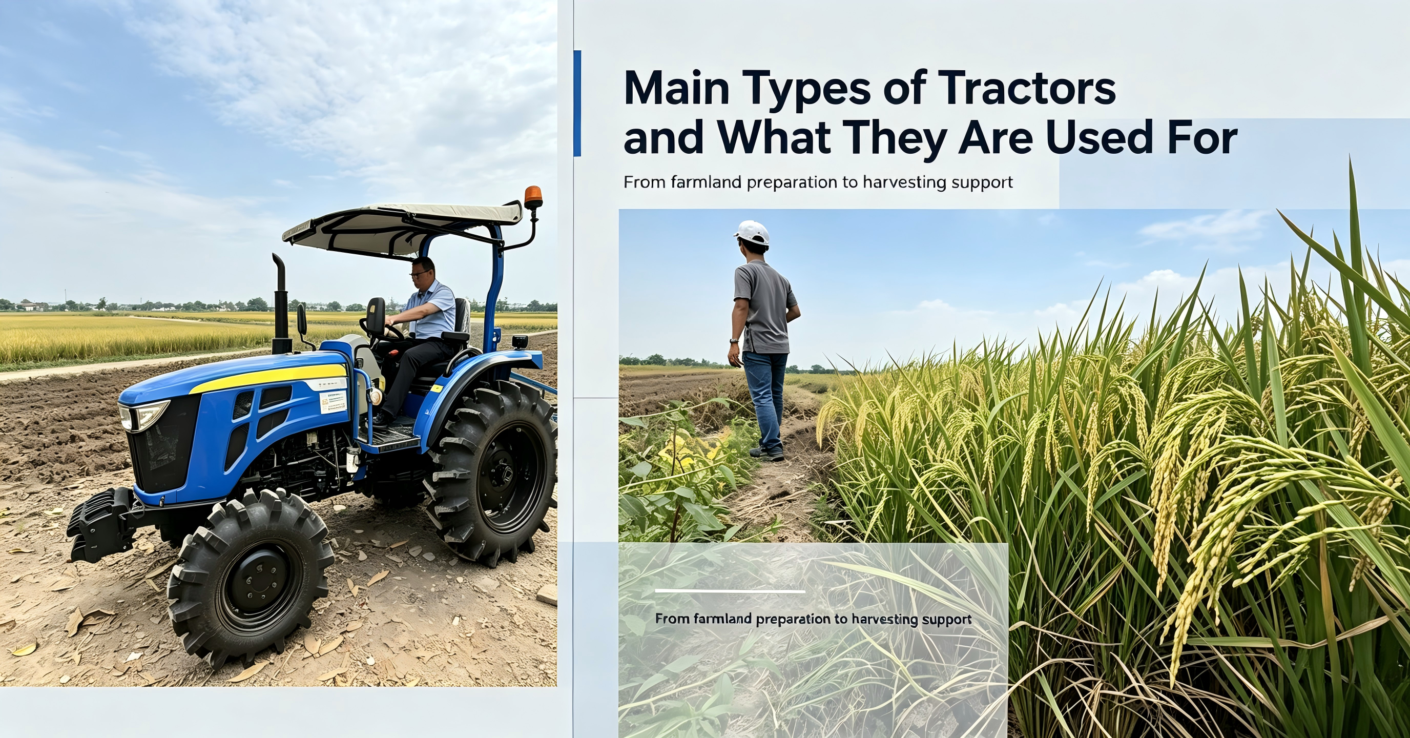 Main Types of Tractors and What They Are Used For انواع اصلی تراکتورها و کاربرد آنها